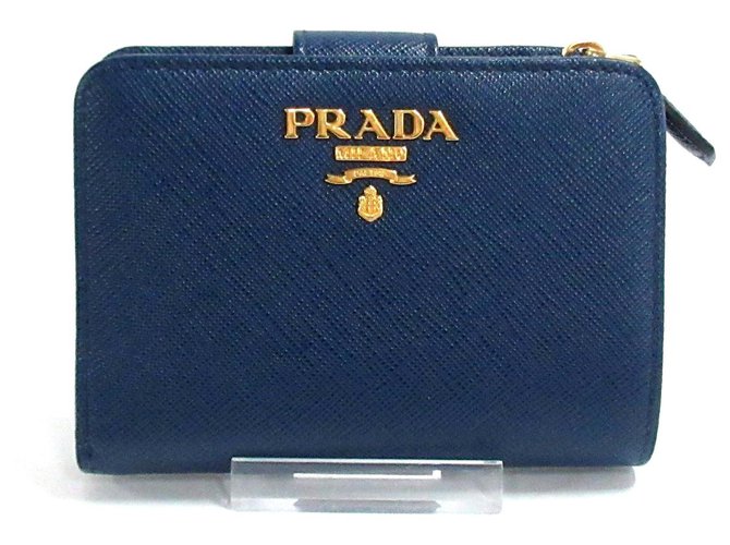 PRADA wallet Navy blue Leather  - Joli Closet