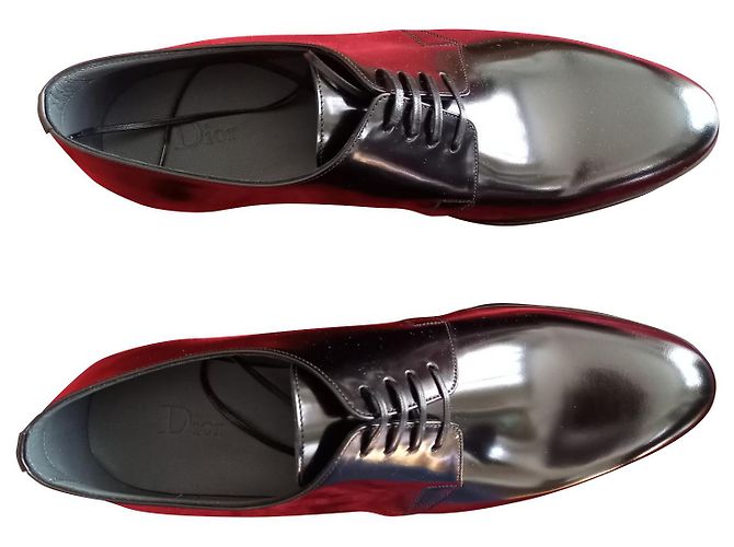 Scarpe derby Christian Dior in pelle nera da uomo Nero