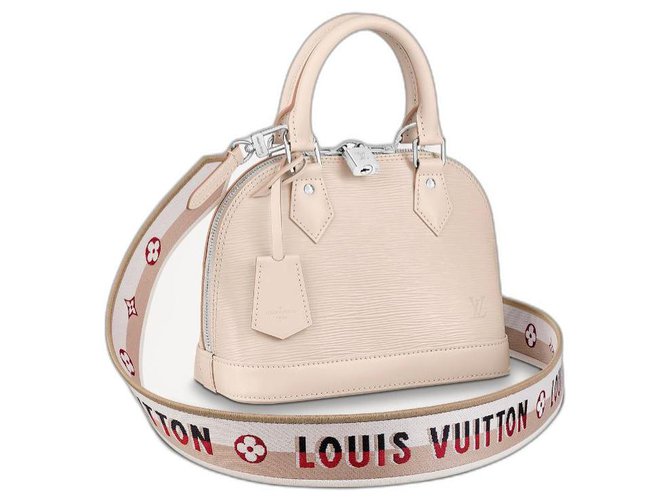 Louis Vuitton LV Alma BB avec sangle Cuir Blanc  ref.307145