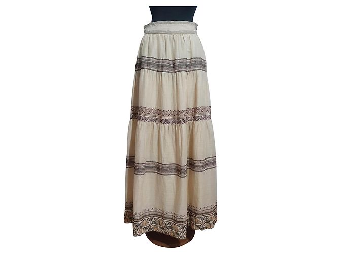 Falda larga Ermanno Scervino Street beige de ramina Multicolor