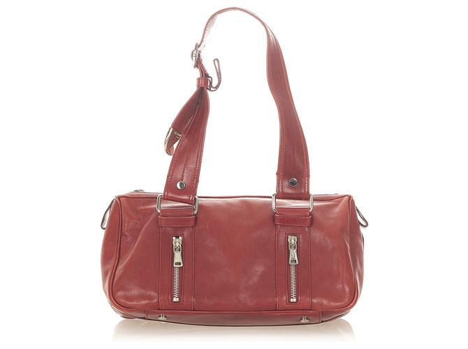 Yves Saint Laurent YSL Red Leather Shoulder Bag Pony-style calfskin  ref.307187