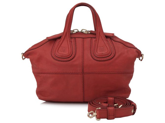 Bolso satchel de cuero rojo con micro ruiseñor de Givenchy Roja  ref.307197