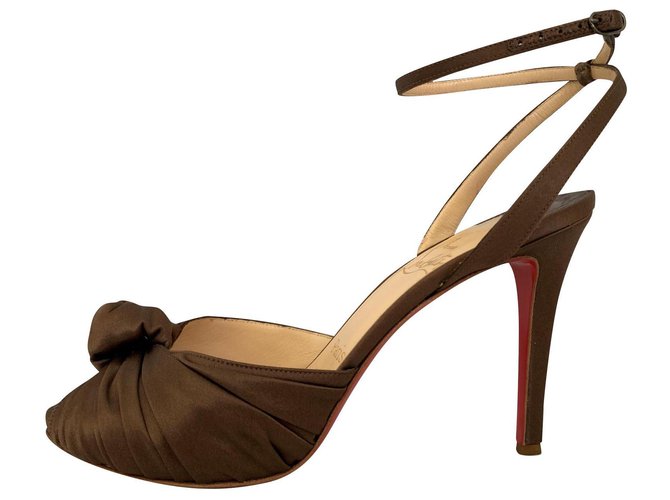 Christian Louboutin Gres bronze high sandals Leather  ref.307566