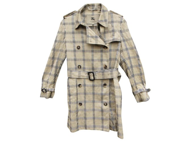Burberry women's summer trench coat 40 Beige Cotton  ref.307621