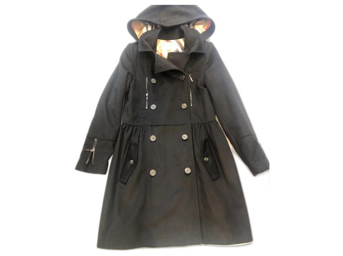 Burberry Coat Black Wool  ref.307716