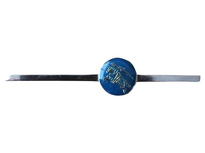 Abotoaduras Burberry azuis de metal Azul
