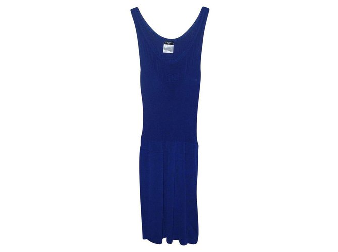 Chanel Dresses Blue Cotton  ref.307741