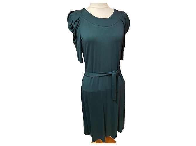 Agnès b. Kleid Dunkelgrün Viskose