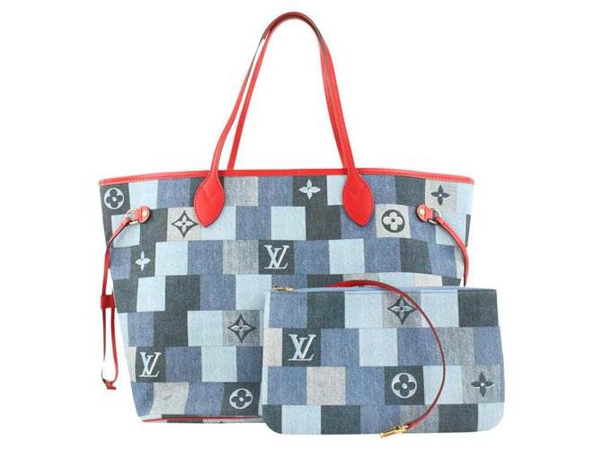 Louis Vuitton Denim Patchwork Neverfull MM Tote, Louis Vuitton Handbags
