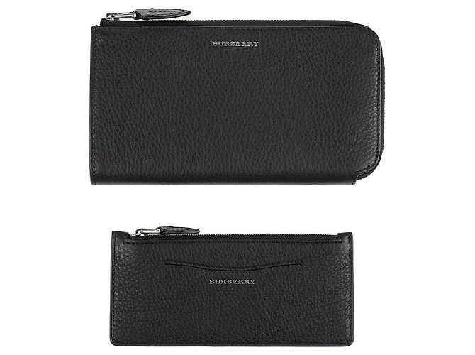 Burberry Black Textured Leather Wallet 