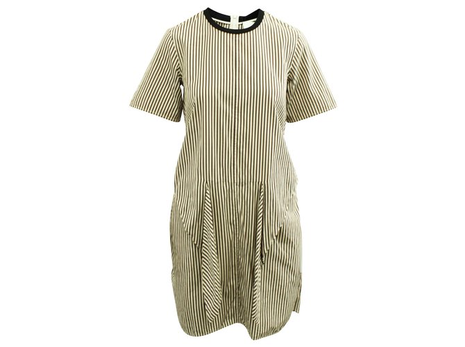 3.1 Phillip Lim Kleid mit braunen Streifen Baumwolle  ref.308022