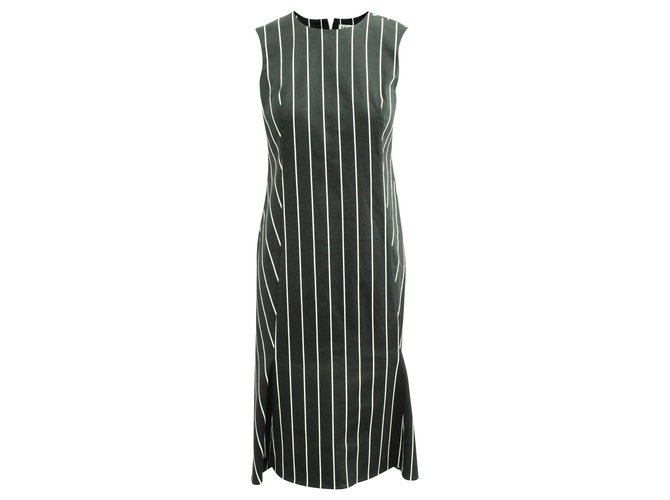 Balenciaga Black Striped Dress Cotton  ref.308027