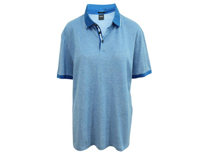 Hugo Boss Camisa polo azul Algodón  ref.308030