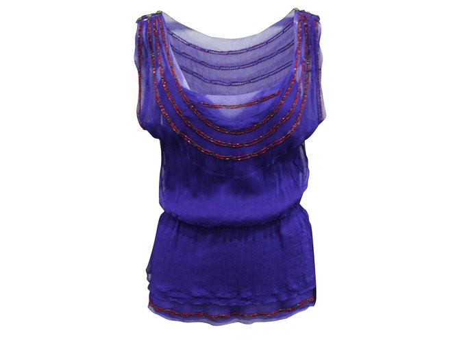 Diane Von Furstenberg Purple silk top  ref.308032