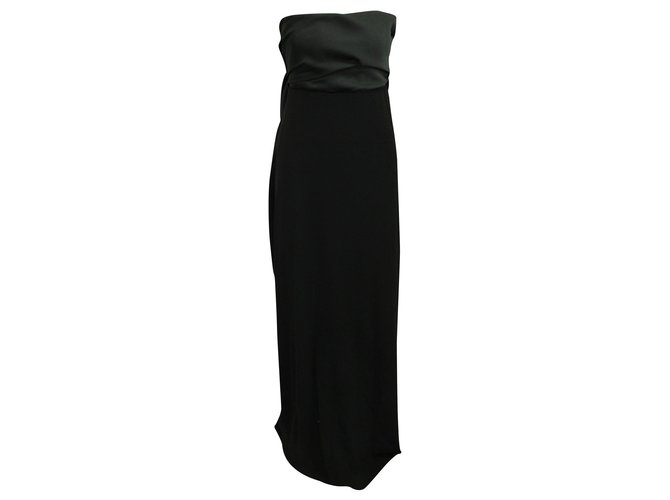 Lanvin Black Strapless Evening Dress with Bow at the Back 2013 Polyester  ref.308059