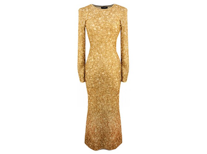 Chanel EGYPT Maxi Flare Dress Golden Cloth  ref.308335