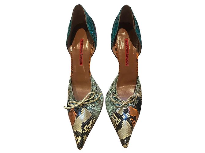 Autre Marque Python Leather Heels 7.5 cm Size 39 Multiple colors