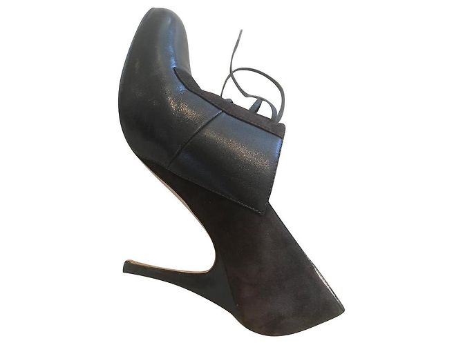 Escarpins Lk Bennett en cuir et daim marron à lacets Taille 38