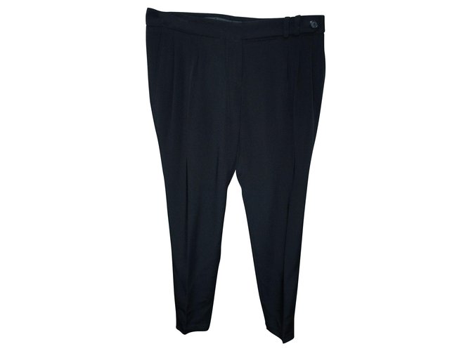 Barbara Bui Pantalones de seda negros elegantes clásicos  ref.308370
