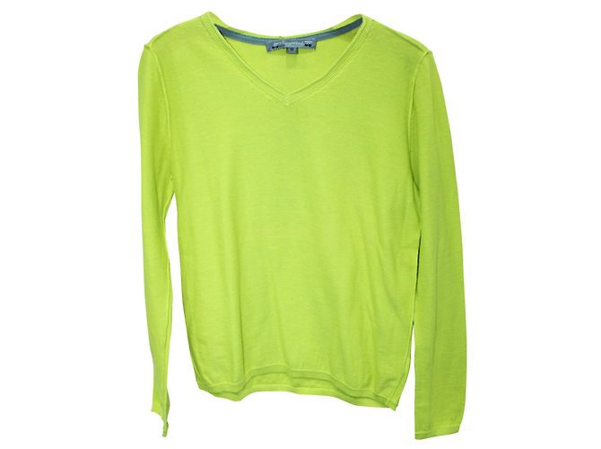 Bonpoint Suéter verde neon com decote em V