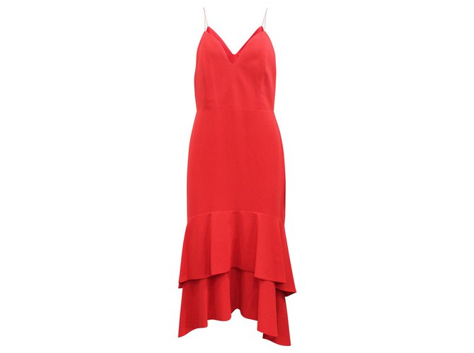 Alice + Olivia Red Long Dress with Spaghetti Shoulder Straps Polyester  ref.308421