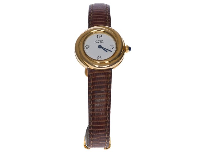 Love Charming vermeil Cartier Trinity lady's wristwatch Brown Gold-plated  ref.308451