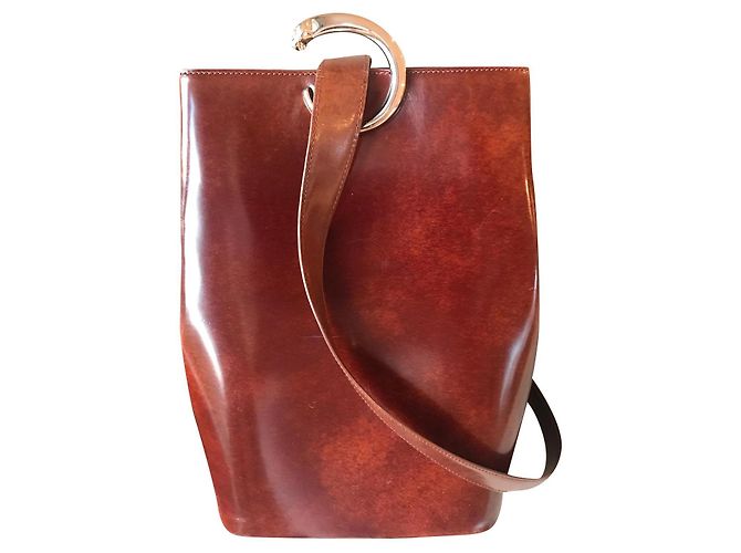 Cartier Jaguar Rucksack aus Leder Braun