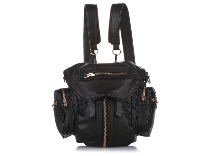 Alexander Wang Black Marti Convertible Backpack Leather Nylon