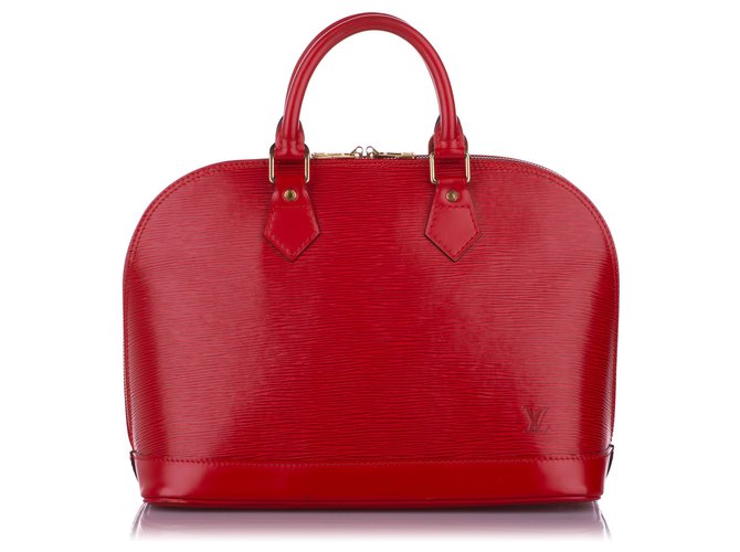 Louis Vuitton Red Epi Alma PM Rosso Pelle  ref.308623
