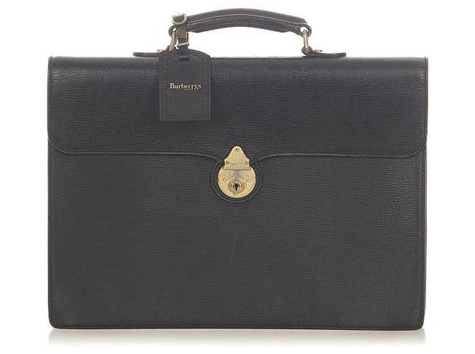 Burberry Black Leather Briefcase Pony-style calfskin  ref.308744