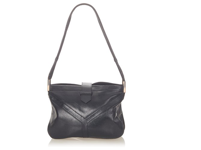 Yves Saint Laurent YSL Black Leather Shoulder Bag Pony-style calfskin  ref.308837