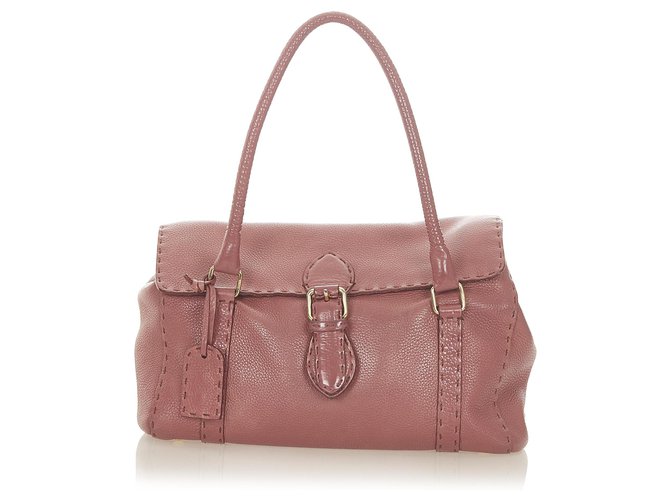 Fendi Pink Selleria Linda Leather Handbag Pony-style calfskin  ref.308876