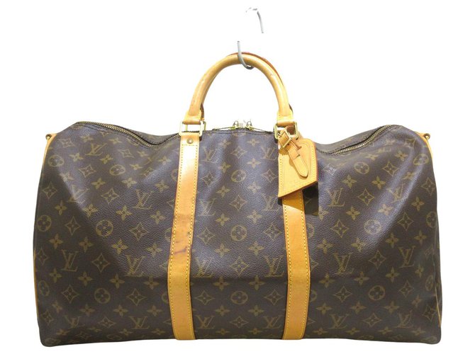Louis Vuitton Keepall Bandouliere 50 Brown Cloth  ref.308905