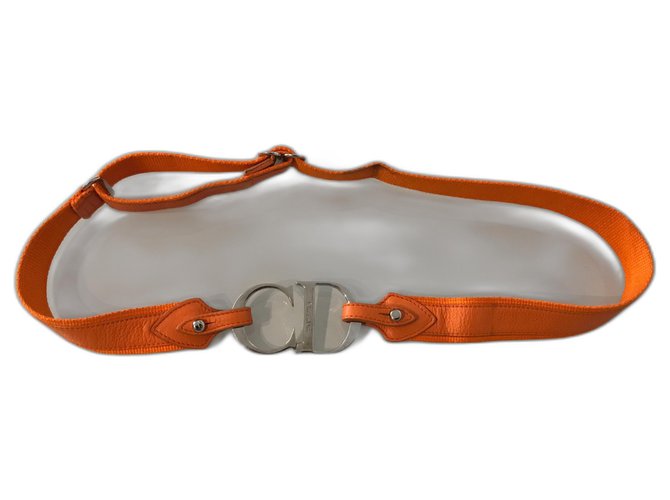 Dior Belts Orange Leather Cloth  ref.308951