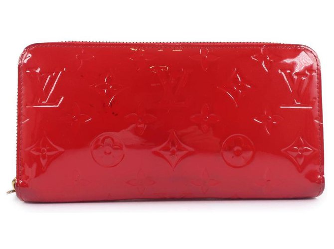 Louis Vuitton Zippy Wallet Cuir vernis Rouge  ref.309161