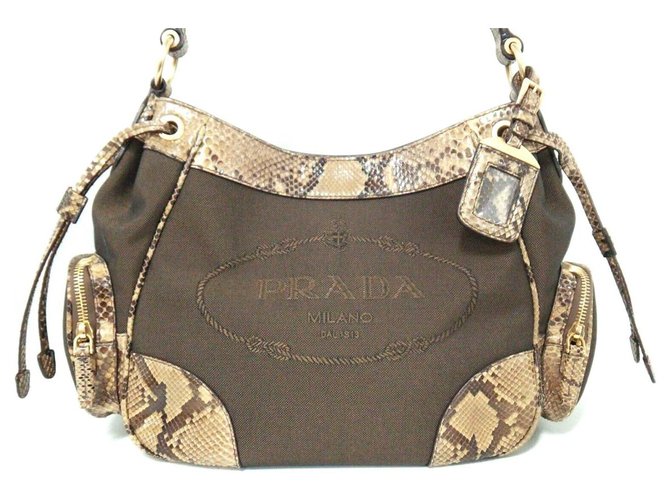 Prada Handbag Brown Cloth  ref.309214
