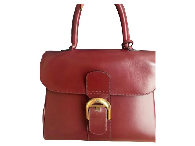 Delvaux the vintage shine Dark red Leather  ref.309319