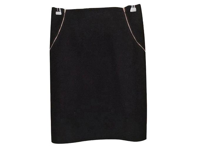 Falda recta Louis Vuitton negra de cachemira Negro