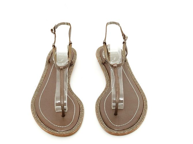 Rene Caovilla Sandalen aus Leder Taupe