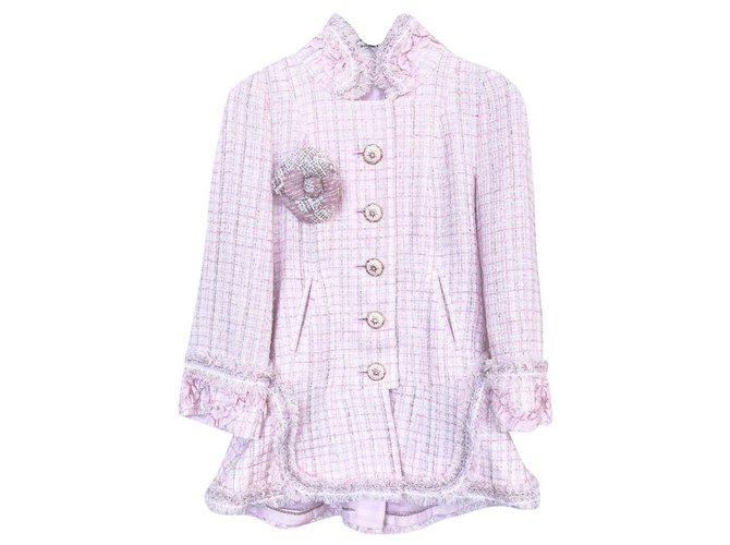 Chanel 9,5K$ brooch jacket Pink Tweed  ref.309371