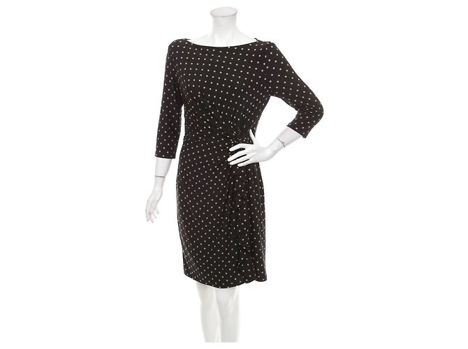 Ralph Lauren Polka Dot Kleid Schwarz Beige