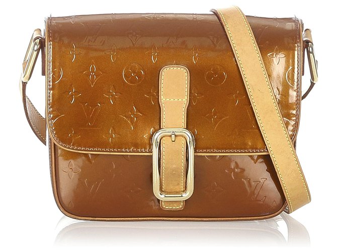 Louis Vuitton Brown Vernis Christie GM Bronze Light brown Leather