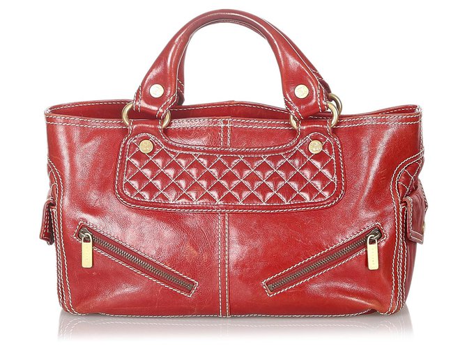 Céline Celine Red Boogie Leather Handbag Pony-style calfskin  ref.309571