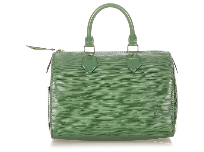 LOUIS VUITTON Epi Leather Green Speedy 35 Satchel Bag - 30% Off