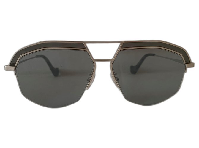 Loewe Óculos de sol aviador geométricos cinza Metal  ref.309732