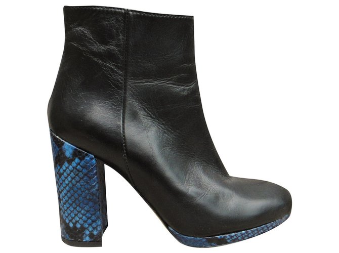 Autre Marque Kalda p ankle boots 36 Black Blue Leather  ref.309808