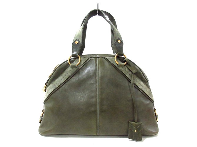 Saint Laurent Handbag Khaki Leather  ref.309873