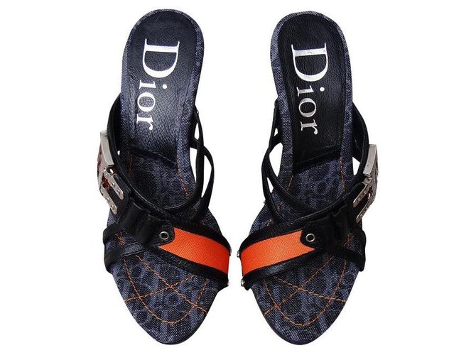 Dior Sandals Multiple colors Leather Patent leather Cotton  ref.309875