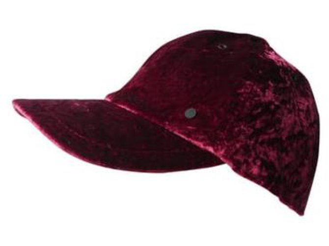 MAISON MICHEL New gorra negro terciopelo negro TL Roja  ref.309953