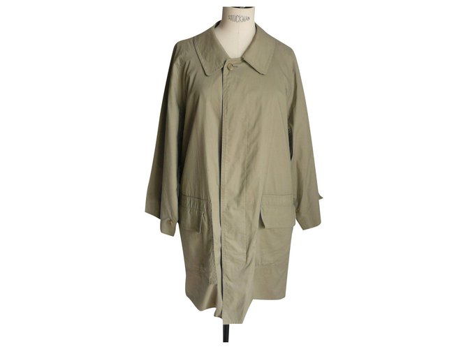 BURBERRY PRORSUM Khaki waterproof straight overcoat light beige T48 Cotton  ref.310000